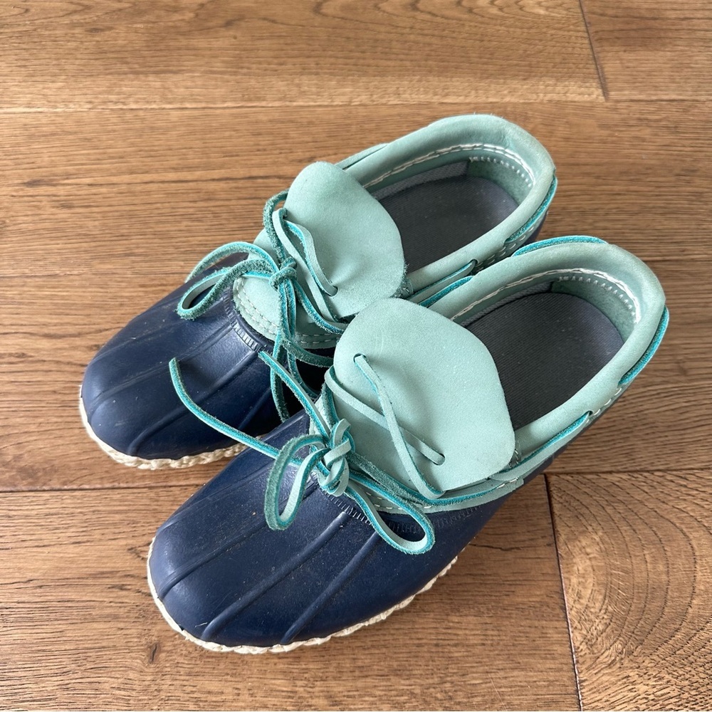 Rare L.L.Bean Women's Bean Boots Rubber Mocs Mint Green Blue Women’s 7.5